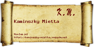 Kaminszky Mietta névjegykártya